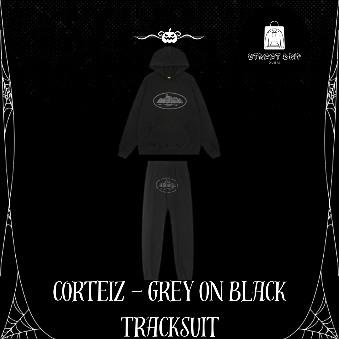 Corteiz - Grey On Black Tracksuit