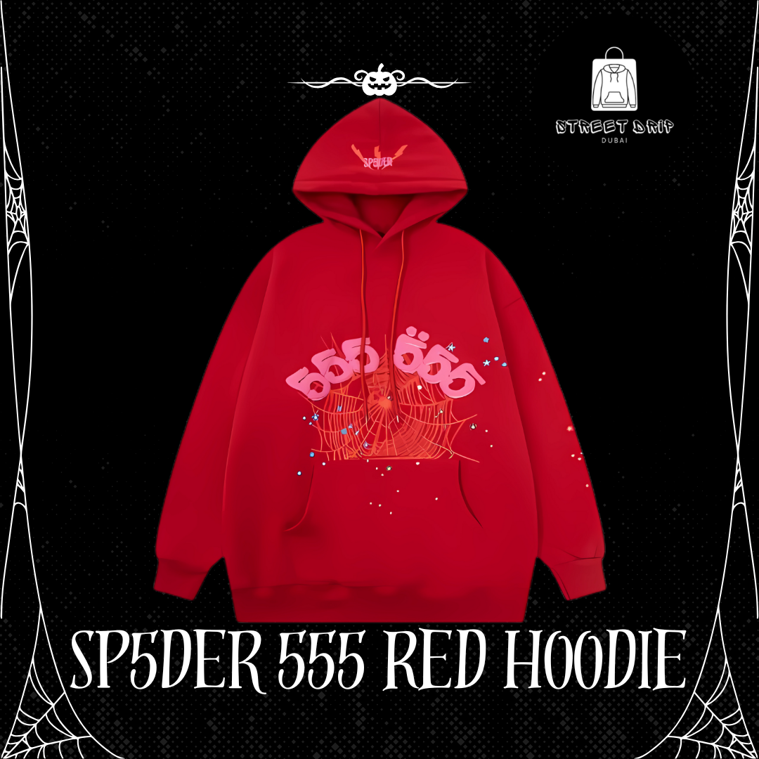 SP5DER 555 Red Hoodie