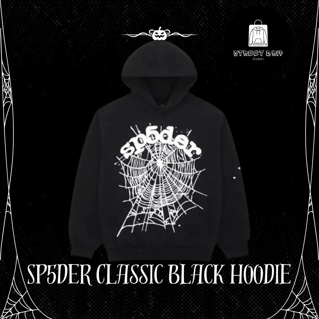 SP5DER Classic Black Hoodie